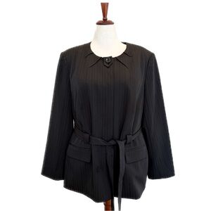 Pinstripe Blazer w/ Tie Detail